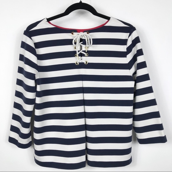 Tommy Hilfiger Nautical Navy & White Striped Top - Picture 5 of 8